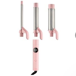 TYMO 3-in-1 Interchangeable Curling Iron - Pink and Silver New